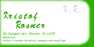 kristof rosner business card